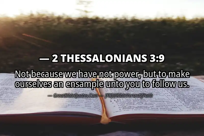 Bible verse: 2 THESSALONIANS 3:9 Image
