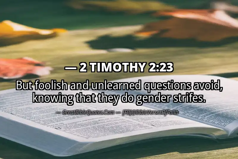 2 TIMOTHY 2:23 Verse