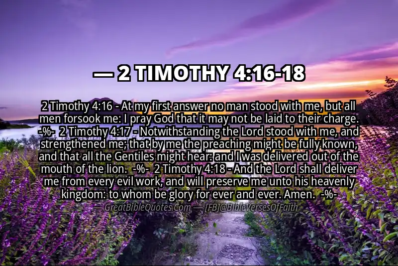 Image for 2 TIMOTHY 4:16-18 Bible verse