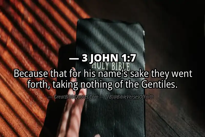 Bible verse: 3 JOHN 1:7 Image