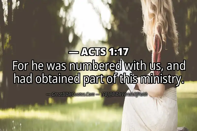 Bible verse: ACTS 1:17 Image