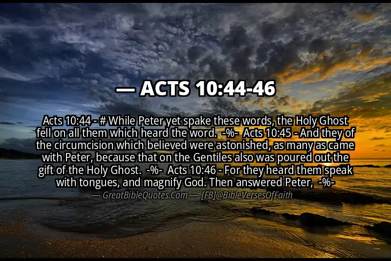 Image for ACTS 10:44-46 Bible verse