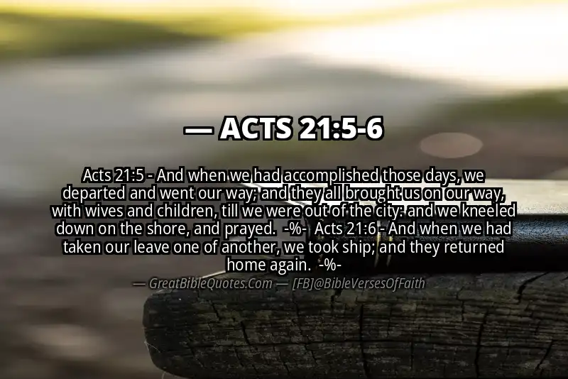 Image for ACTS 21:5-6 Bible verse