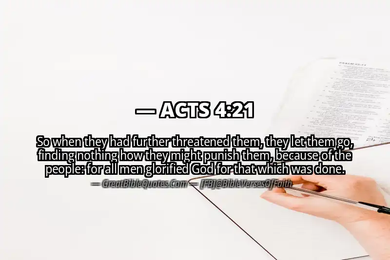 ACTS 4:21 Verse