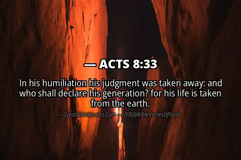 ACTS 8:33 Verse