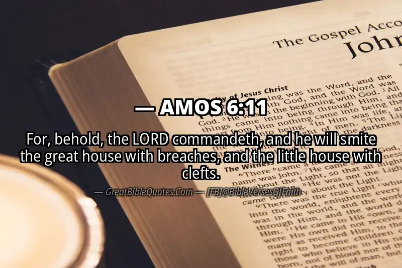Bible verse: AMOS 6:11 Image