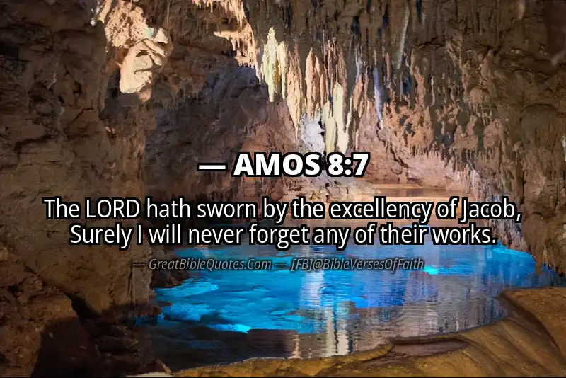 Bible verse: AMOS 8:7 Image