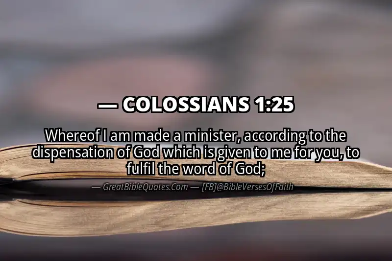 Bible verse: COLOSSIANS 1:25 Image
