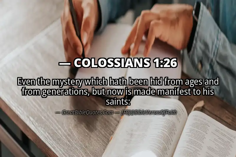 Bible verse: COLOSSIANS 1:26 Image