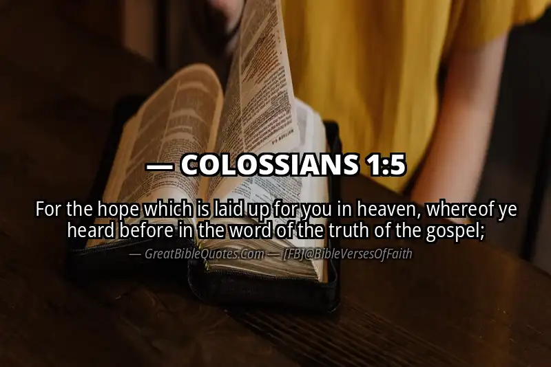 Bible verse: COLOSSIANS 1:5 Image