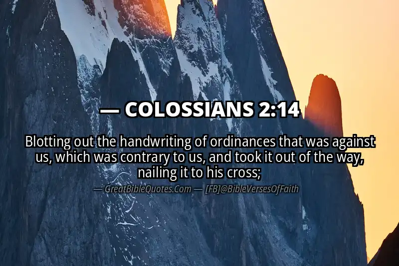 Bible verse: COLOSSIANS 2:14 Image