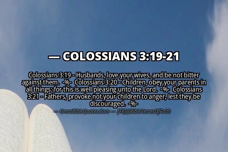 Image for COLOSSIANS 3:19-21 Bible verse
