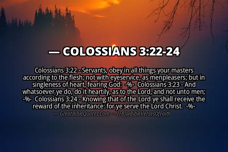Image for COLOSSIANS 3:22-24 Bible verse