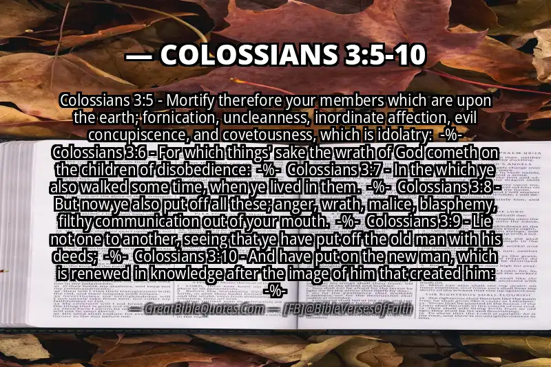 Image for COLOSSIANS 3:5-10 Bible verse