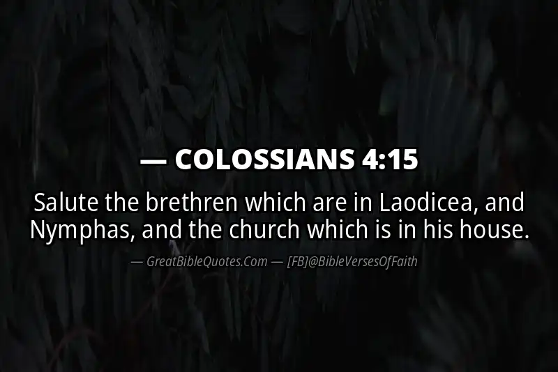 Bible verse: COLOSSIANS 4:15 Image