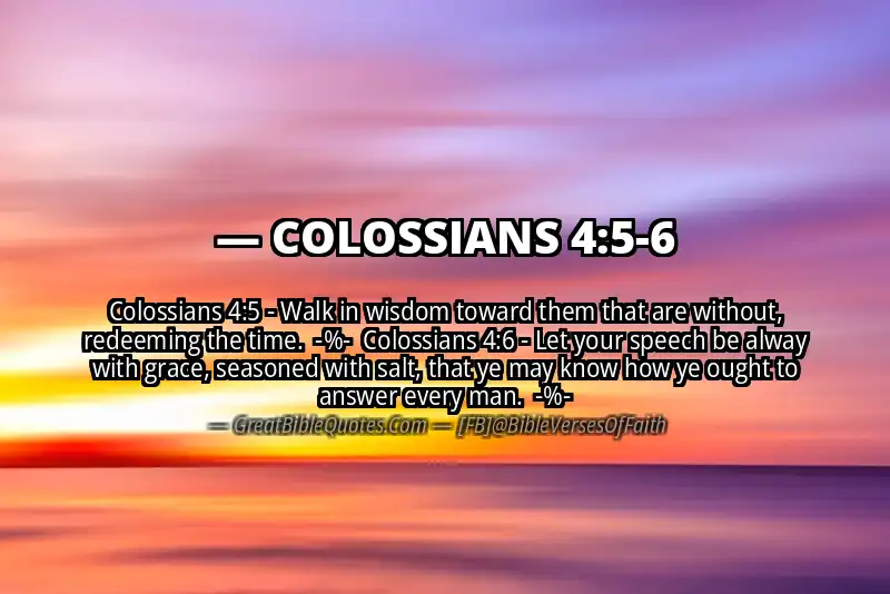Image for COLOSSIANS 4:5-6 Bible verse