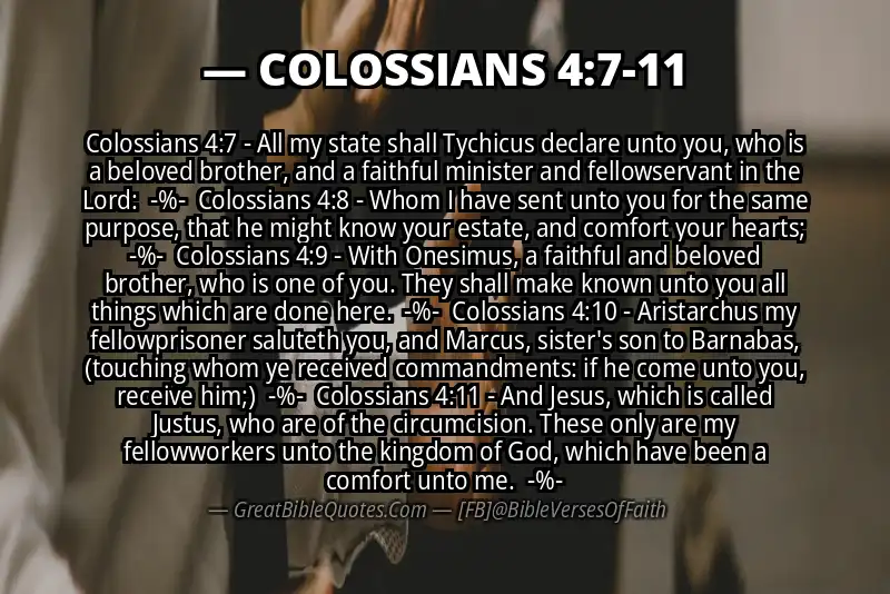 Image for COLOSSIANS 4:7-11 Bible verse