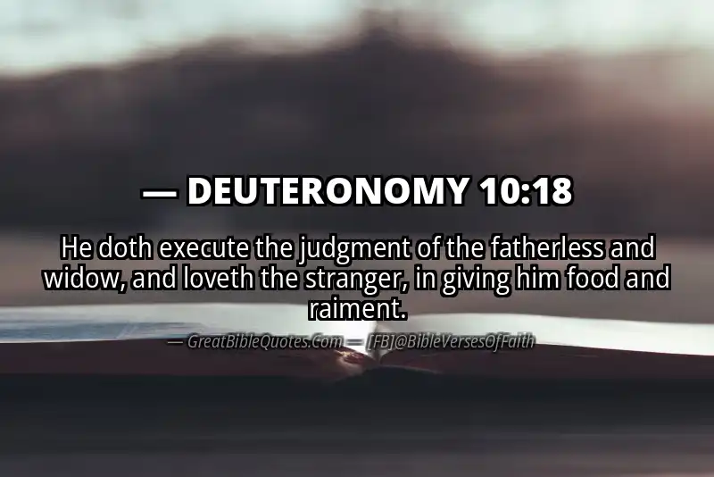 DEUTERONOMY 10:18 Verse