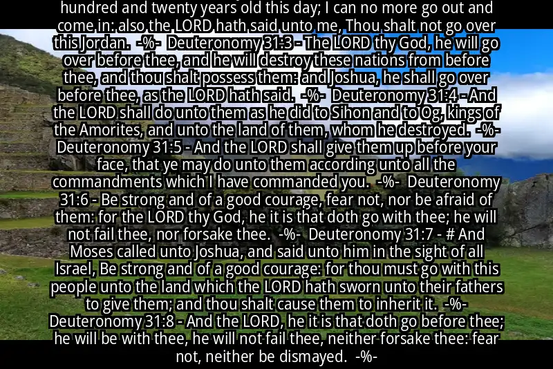 Image for DEUTERONOMY 31:1-8 Bible verse