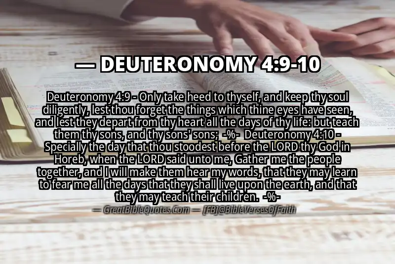 Image for DEUTERONOMY 4:9-10 Bible verse