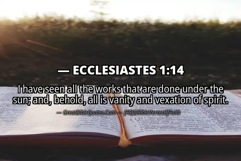 ECCLESIASTES 1:14 Verse