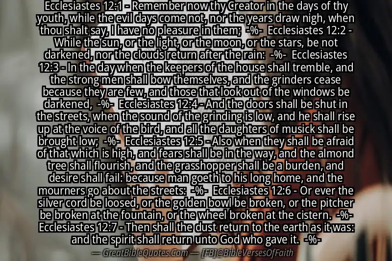 Image for ECCLESIASTES 12:1-7 Bible verse