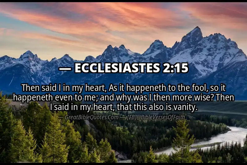 Bible verse: ECCLESIASTES 2:15 Image