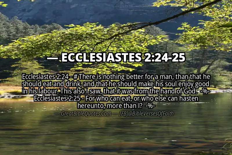 Image for ECCLESIASTES 2:24-25 Bible verse