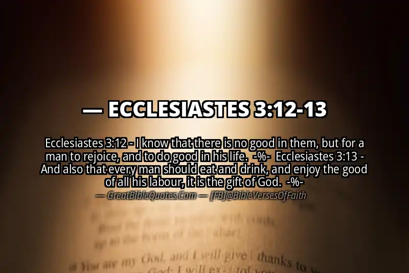 Image for ECCLESIASTES 3:12-13 Bible verse