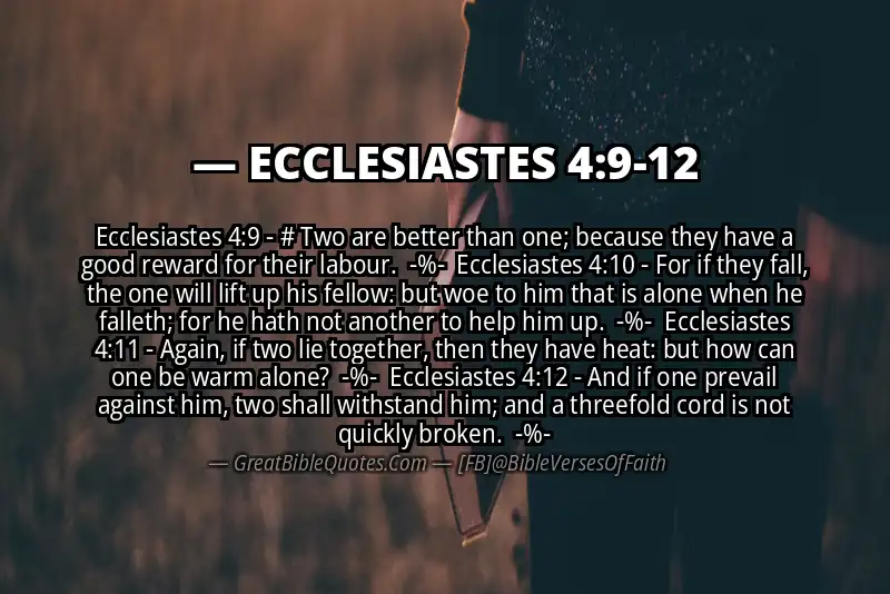 Image for ECCLESIASTES 4:9-12 Bible verse