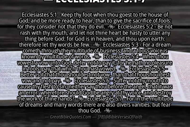 Image for ECCLESIASTES 5:1-7 Bible verse