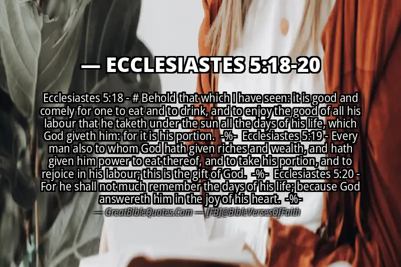 Image for ECCLESIASTES 5:18-20 Bible verse