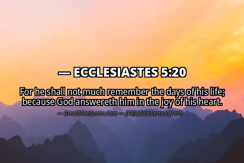 ECCLESIASTES 5:20 Verse