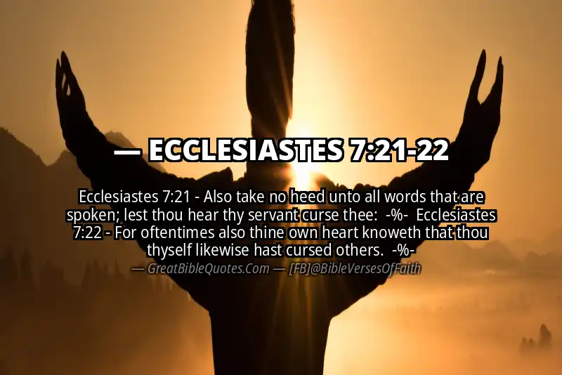 Image for ECCLESIASTES 7:21-22 Bible verse