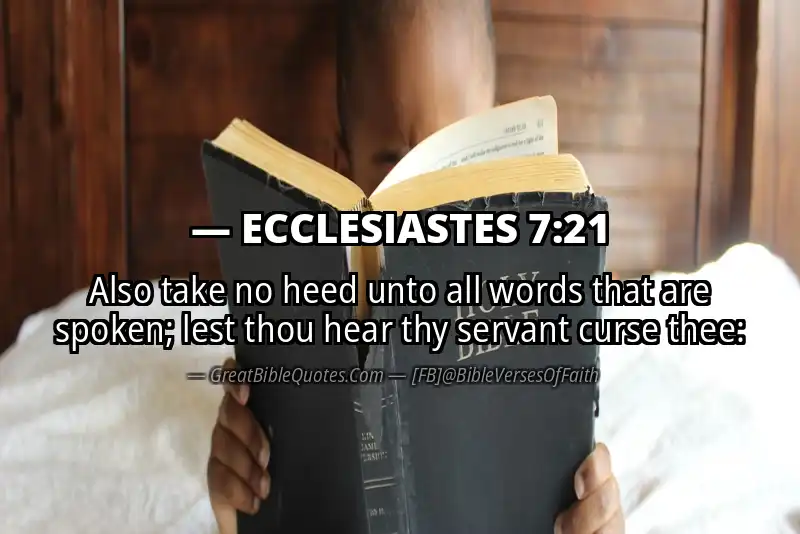 ECCLESIASTES 7:21 Verse Image