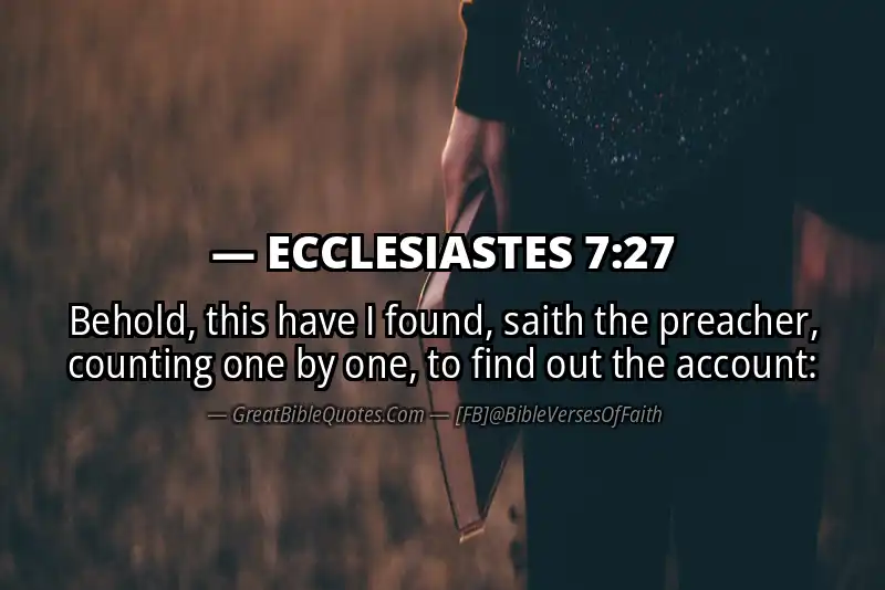 ECCLESIASTES 7:27 Verse