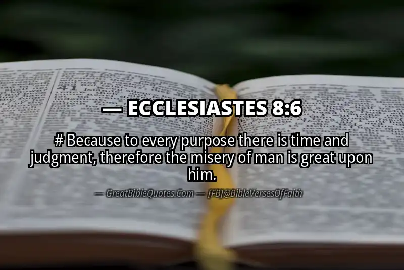 ECCLESIASTES 8:6 Verse
