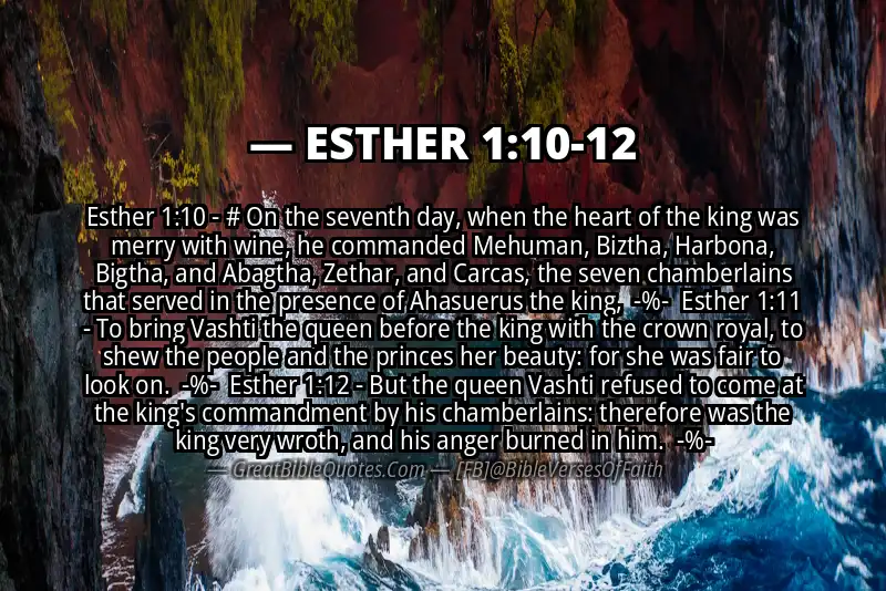 Image for ESTHER 1:10-12 Bible verse