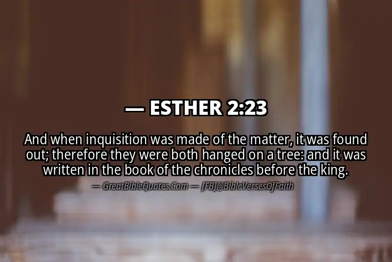 ESTHER 2:23 Verse