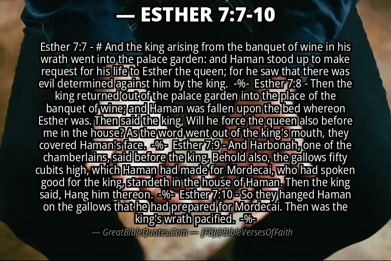 Image for ESTHER 7:7-10 Bible verse