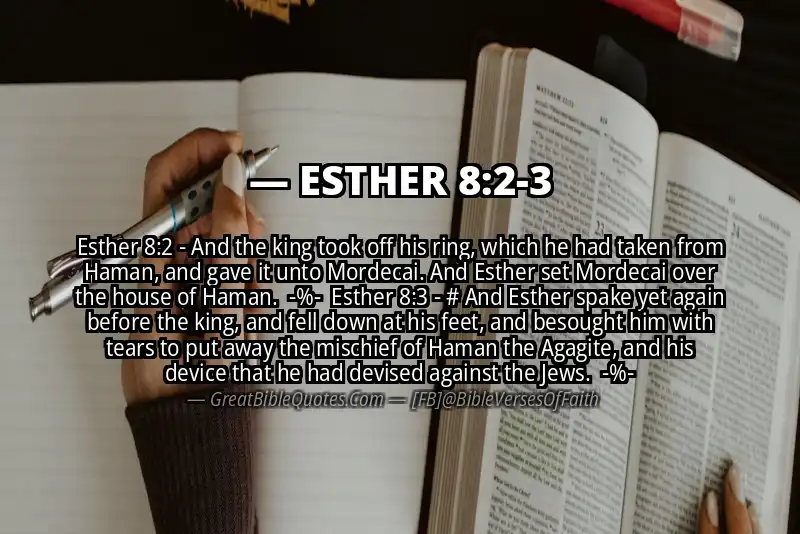 Image for ESTHER 8:2-3 Bible verse