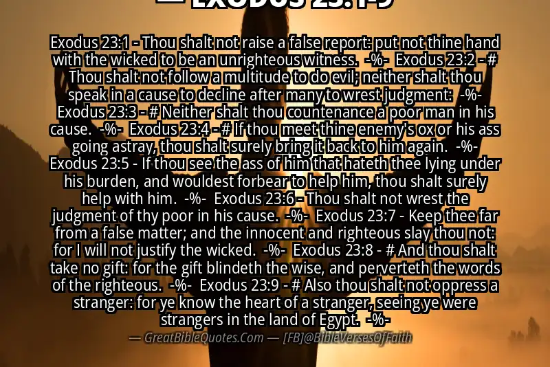Image for EXODUS 23:1-9 Bible verse