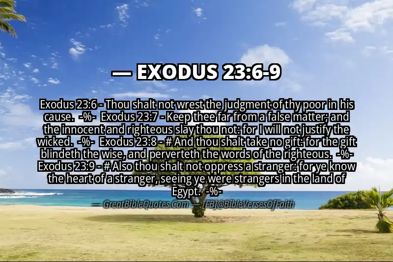 Image for EXODUS 23:6-9 Bible verse
