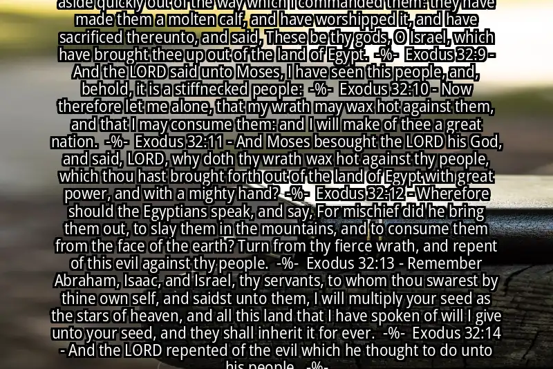 Image for EXODUS 32:7-14 Bible verse