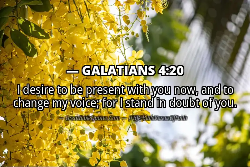 Bible verse: GALATIANS 4:20 Image