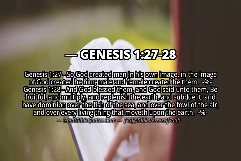 Image for GENESIS 1:27-28 Bible verse