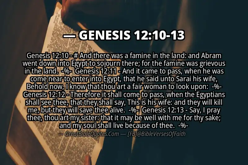 Image for GENESIS 12:10-13 Bible verse