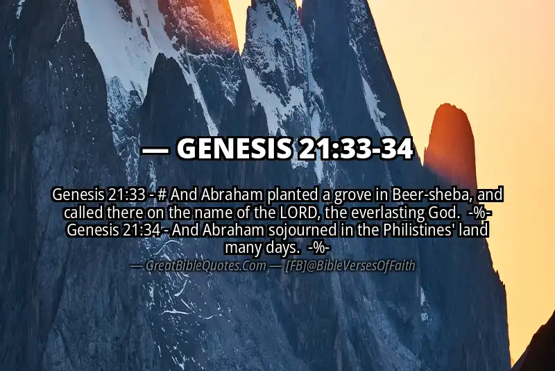 Image for GENESIS 21:33-34 Bible verse