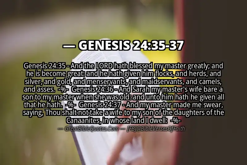 Image for GENESIS 24:35-37 Bible verse