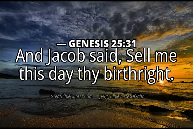 GENESIS 25:31 Verse